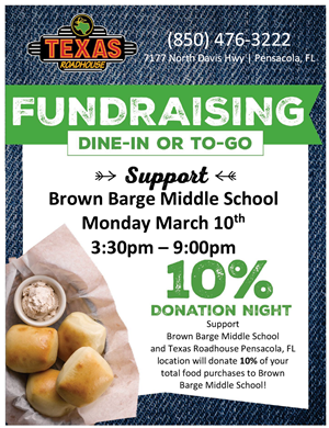 Texas Roadhouse Spirit Night march 10